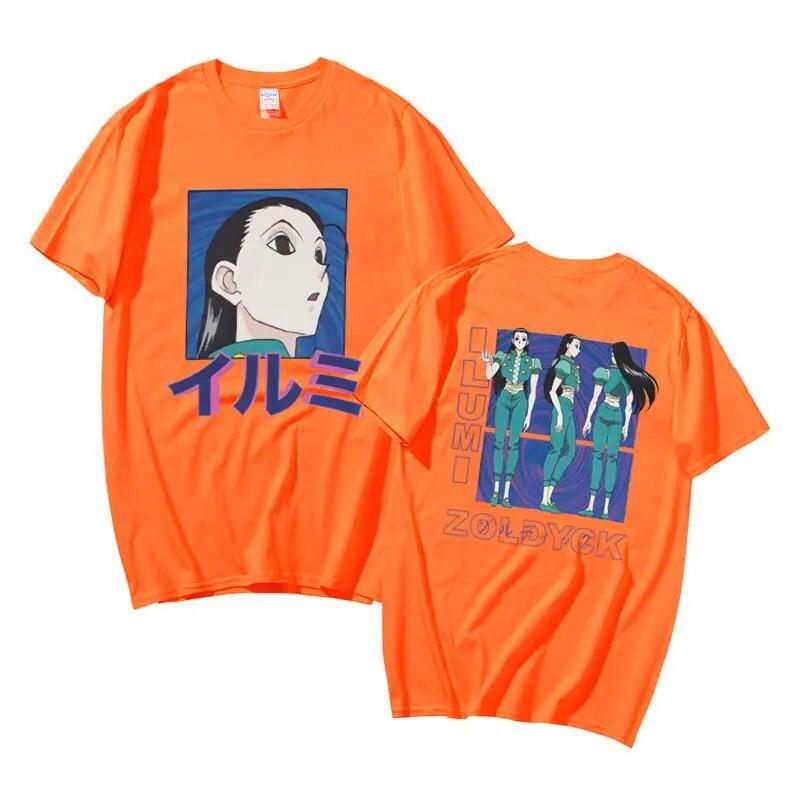 90s Anime Hunter X Hunter Double Sided Print Tshirt Unisexga Unisex Women Fashion Oversized T-shirts Illumi Zoldyck Graphic T Shirt