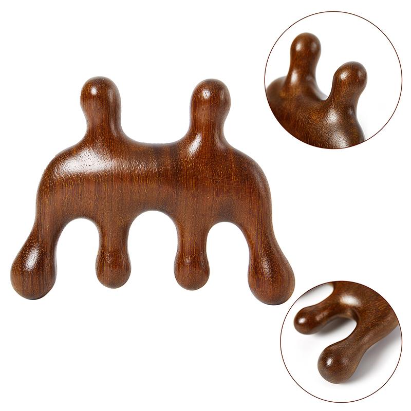 1Pc Sandalwood Eye Nose Meridian Massager Body Facial Massage Comb Wooden Handle Sandalwood Acupuncture Point Massager