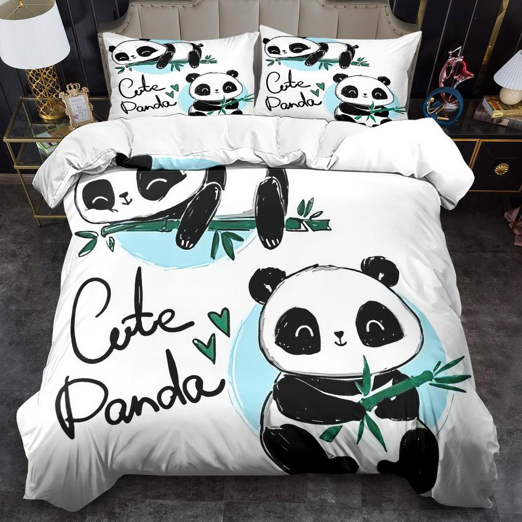 Panda Cherry Blossom Quilt Cover Bedding Quilt Cover Grinding Bedding Kit Digital Printing Delivery