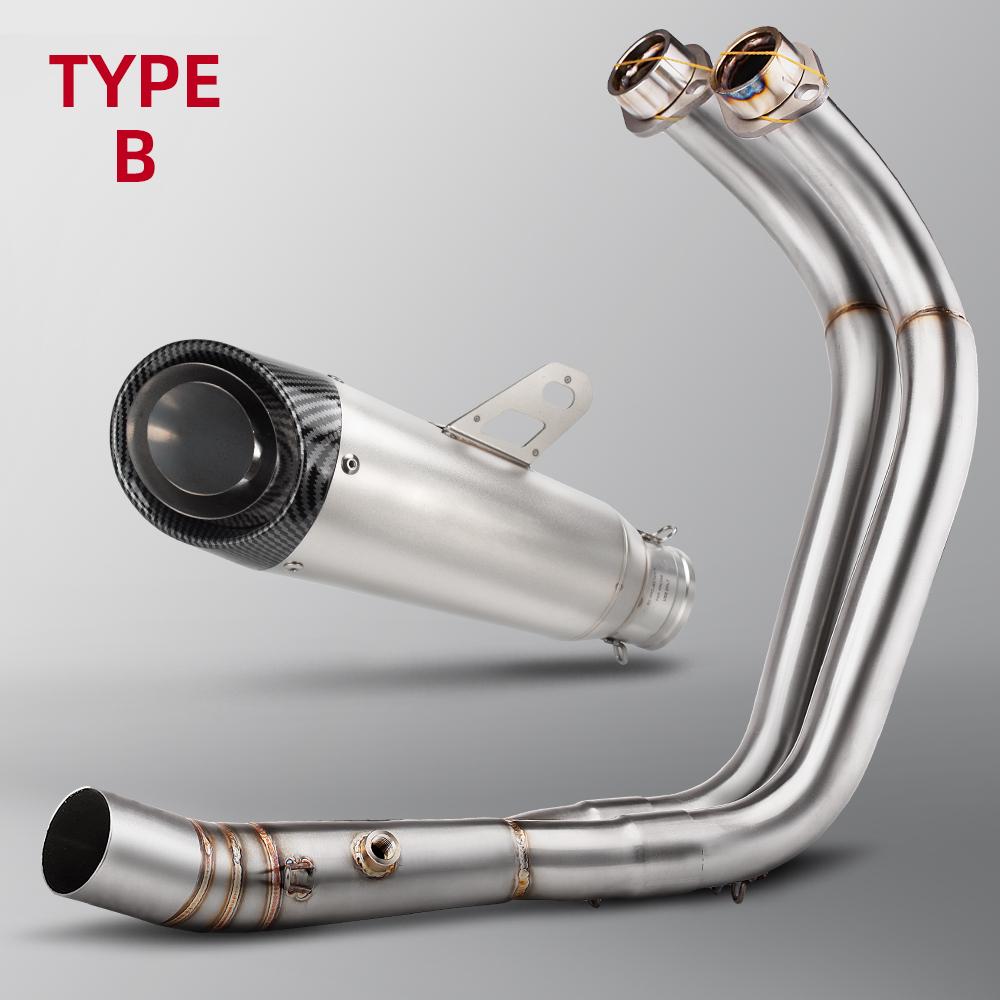 For YAMAHA MT07 FZ07 Xsr700 2014-2024 Motorcycle Exhaust Full System Escape Modified Header Front Link Pipe Three-layer Muffler