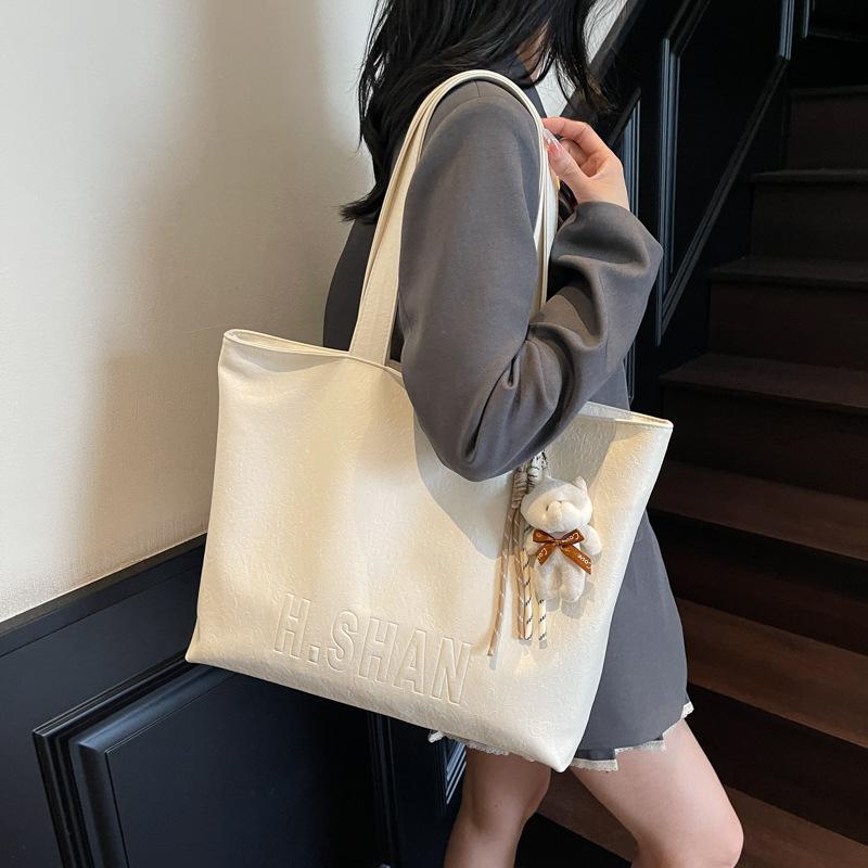 Versatile simple shoulder big bag, casual college student commuter tote bag, new large-capacity bag