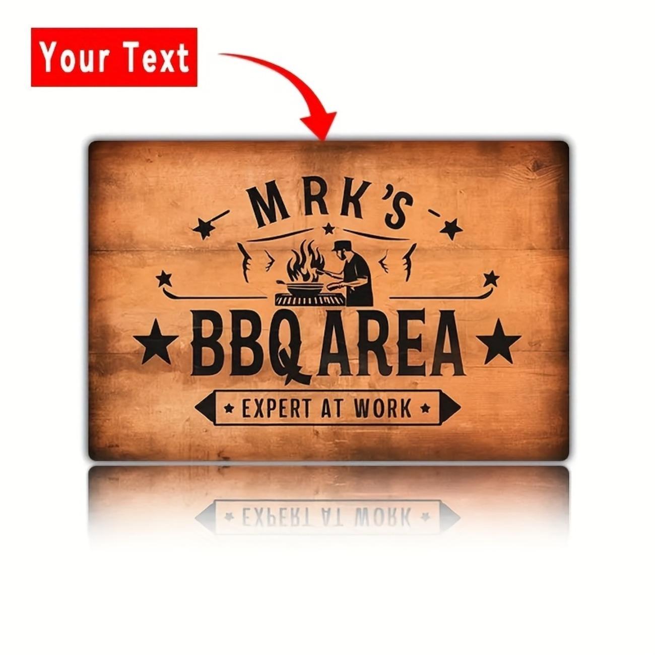 

Personalized Custom BBQ Aluminum Metal Sign Outdoor Garden Wall Decor червоний