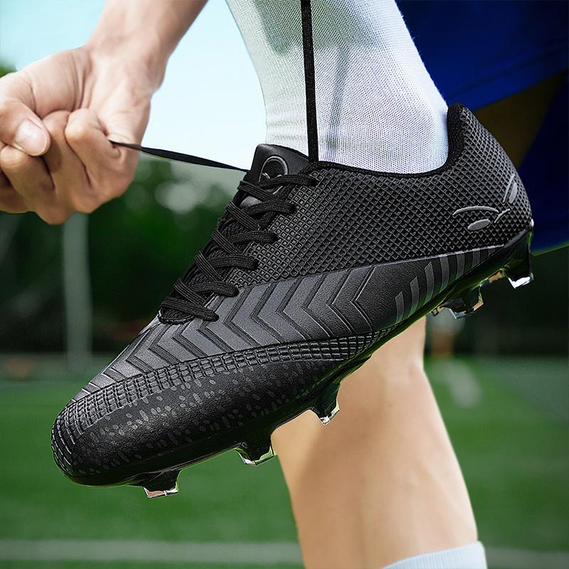 Botas de futebol masculino couro pico treinamento antiderrapante resistente ao desgaste sapatos de futebol jovens crianças sapatos de futebol