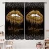 Unique 3D Printing Jewelry Falling Curtains Diamonds Black Backdrop Curtain with Rod Pocket for Bedroom Living Room Kitchen Home