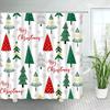 Christmas Shower Curtains Creative Xmas Tree Elk Snowflake Buffalo Plaid New Year Holiday Fabric Bathroom Decor Bath Curtai.