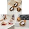 Woody Hat Ring Box With Leather Material For Valentines Day Gift And Proposal Keepsake