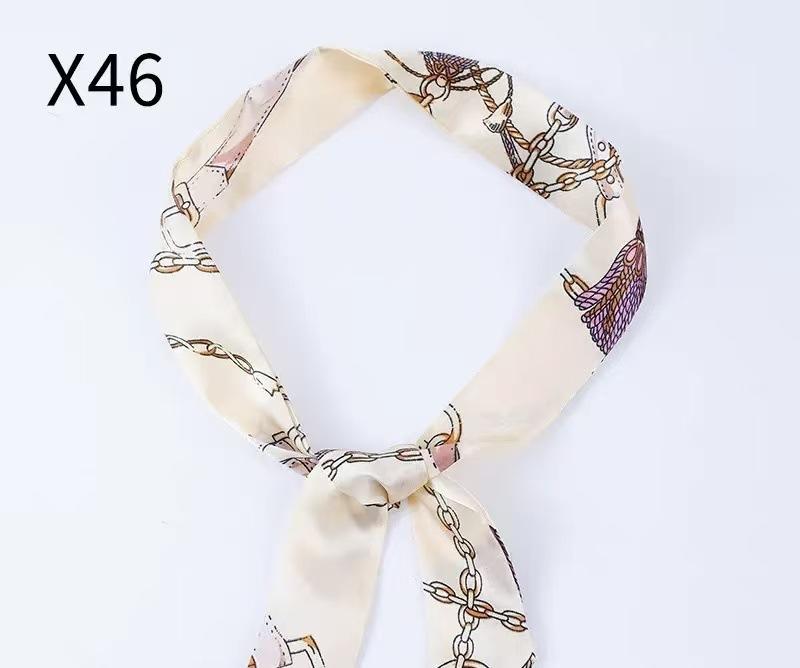 New fashionable long silk scarf double-layer versatile headband streamer, decorative binding bag with hand gift silk scarf wholesale