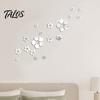 3D Acrylic Mirror Flower Wall Stickers, Self Adhesive Floral Wall Decor with 5 Petals for Bedroom Living Room Wedding Room Decoration And Home Decor