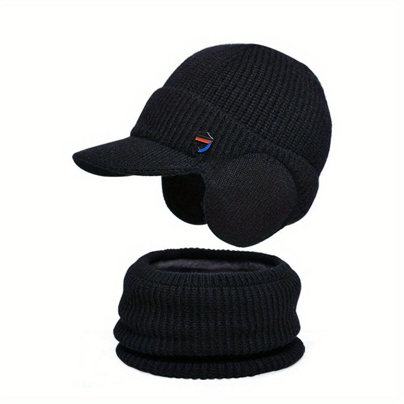 Winter Fleece Lined Balaclava Hood with Scarf Warm Knitted Ski Mask for Men Cold Weather Motorcycle Cycling Snowboarding