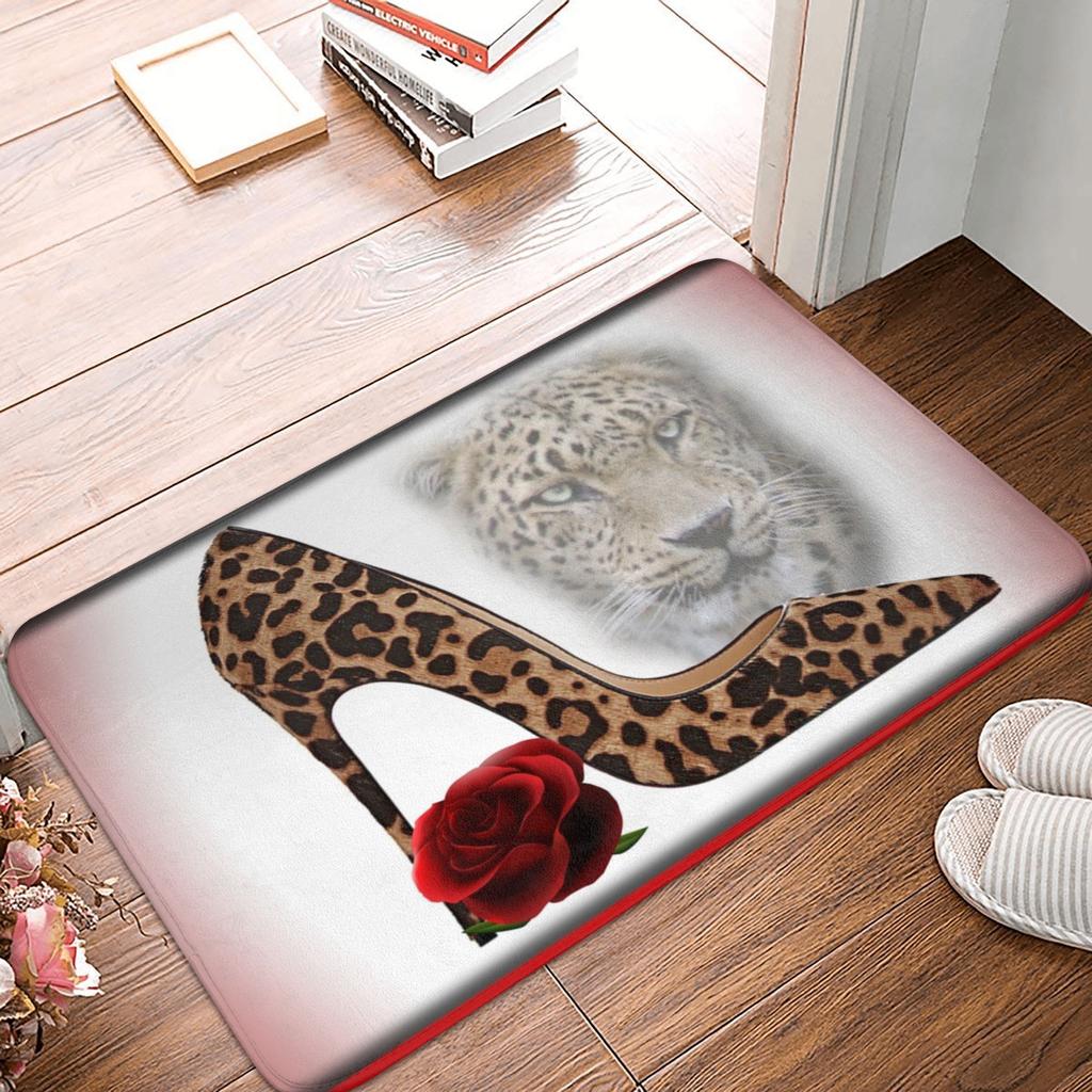 Siberian Tiger Fur Pattern Door Floor Kitchen Bathroom Mats Anti-Slip Indoor Wild Animal Doormat Living Room Entrance Carpet Rug