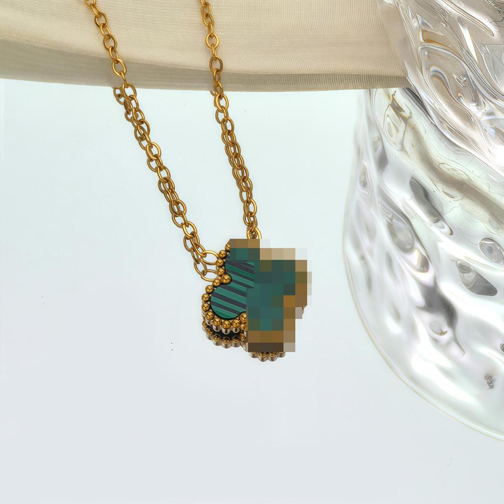 18K Gold-Plated Double-Sided Mother-of-Pearl Four-Leaf Clover Necklace