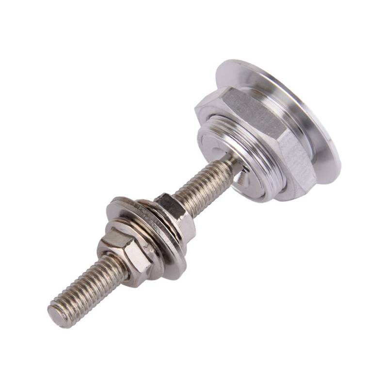 2pcs 30mm Universal Car Push Button Quick Release Hood Bonnet P Lock Clip Bumper Latch Silver