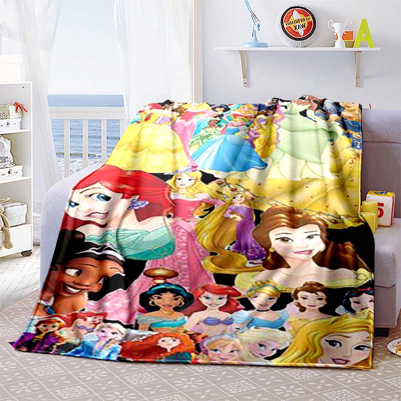 This exquisite 3D princess cartoon flannel blanket is suitable for beds, bedrooms, sofas, picnics, and can also be used as an ou