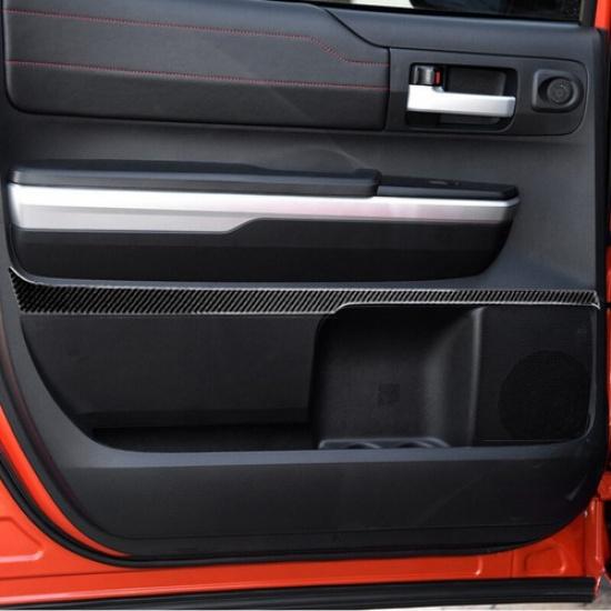 4Pcs Carbon Fiber Inner Door Panel Decor Trim Cover For Toyota Tundra 2014-2018