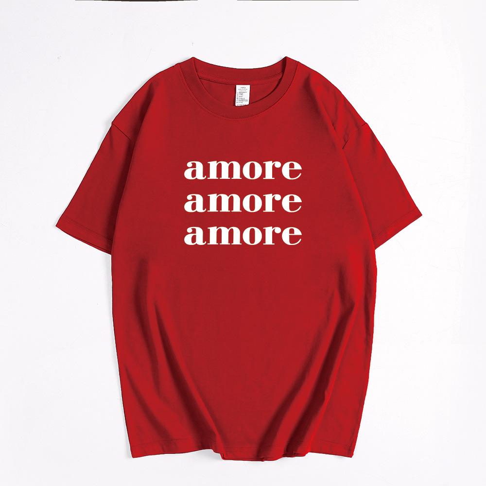 Hot Selling European and American Ins Style Printed New European and American Unisexs and Womens Casual Round Neck Tshirt