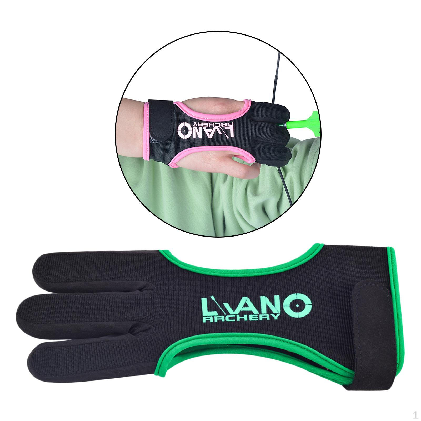 

3 Finger Guard Cow Leather Protective Gear for Left and Right Hand Archer Bow Equipment Black M