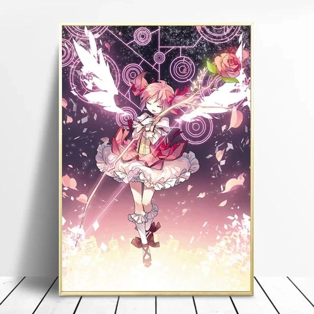 Puella Magi Madoka Magica Ιαπωνικό Άνιμε Κινούμενα Σχέδια Αφίσες Εκτυπώσεις Τέχνη Τοίχου Ζωγραφική σε καμβά Εικόνα για Σαλόνι Διακόσμηση Σπιτιού