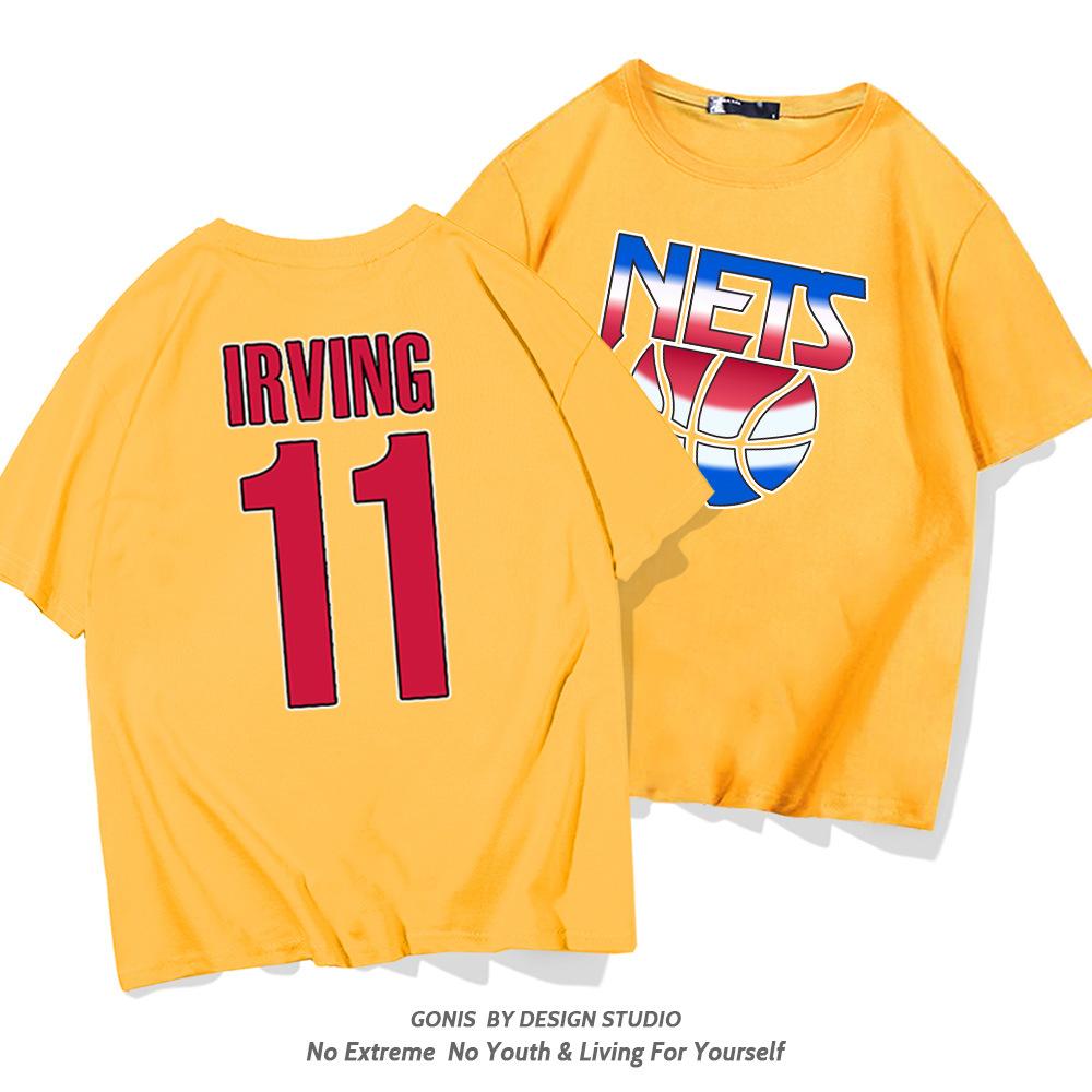 Nets Irving No. 11 Short Sleeve T-Shirt Men's Basketball Loose Cotton Half Sleeve Youth Student Clothes