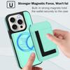 For iPhone 15 Pro Magnetic Case TPU + PU Leather Phone Back Cover with Detachable Card Holder