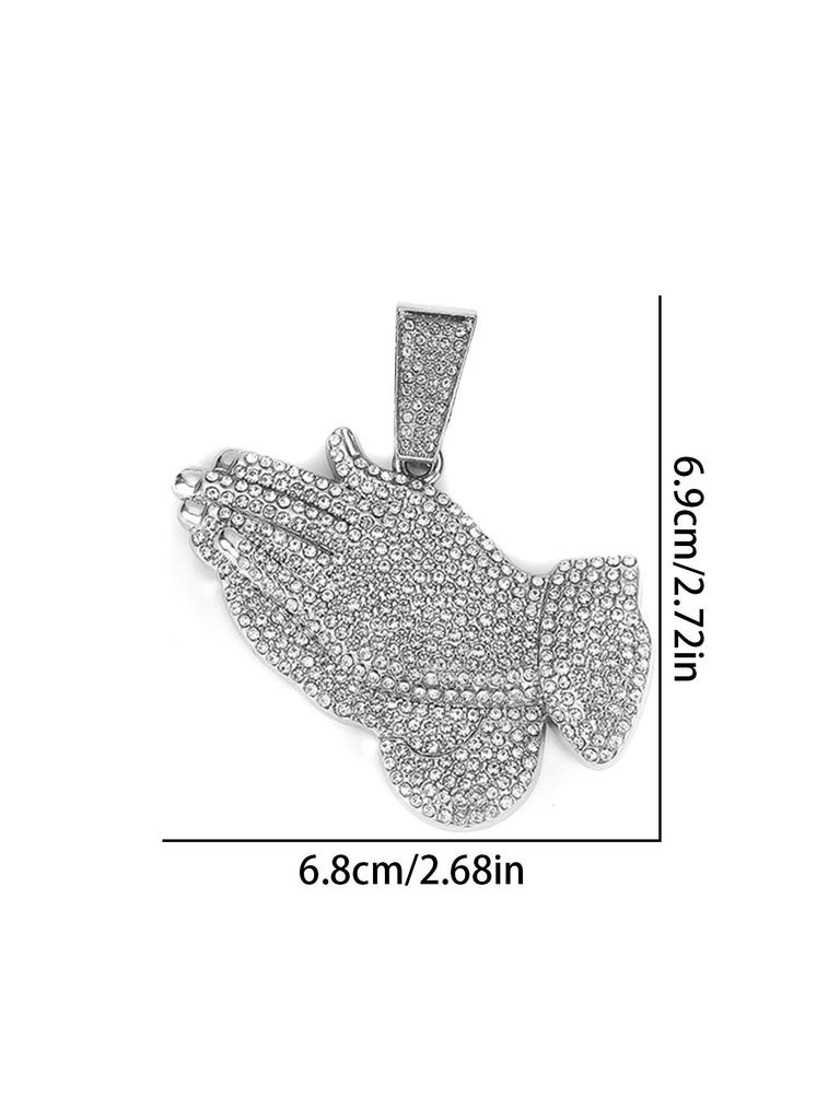 Men's Hip Hop Full Diamond Zinc Alloy Pendant Necklace