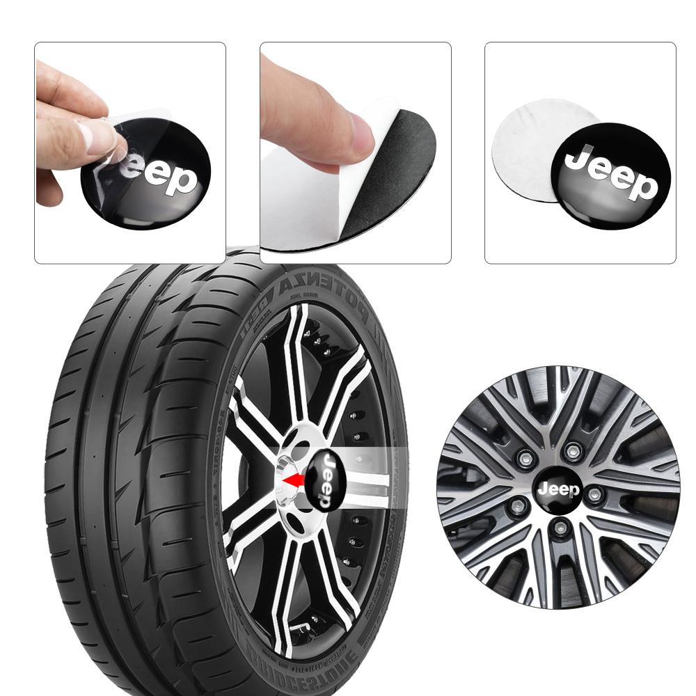 56mm Car Wheel Center Hub Stickers Hub Cover Decals Decoration Auto Accessories For Jeep Renegade Patriot Wrangler GrandCherokee ALM1
