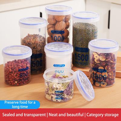 1Pcs Sealed Storage Box Transparent Kitchen Food Grain Organizer Storage Tank Plastic Large Capacity Moisture-Proof Sealed Jars