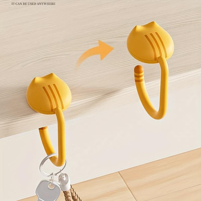 2pcs Heavy-Duty Portable Table Hooks - No-Drill Wall-Mounted Plastic Hooks for Backpacks, Bags & Accessories, Lightweight Design