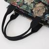 Lässige Blumenprint Damen-Tragetasche Leinwand Große Kapazität Lunchtasche Verdichteter Reißverschluss Jacquard-Handtasche