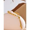 Eetit 18K Gold Color PVD Plated Metal Beads Chain Adjustable Bracelet Bangle Statement Waterproof Summer Daily Jewelry