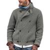 2026 New Oversized Sweater Men's Solid Color Button-up Jacket