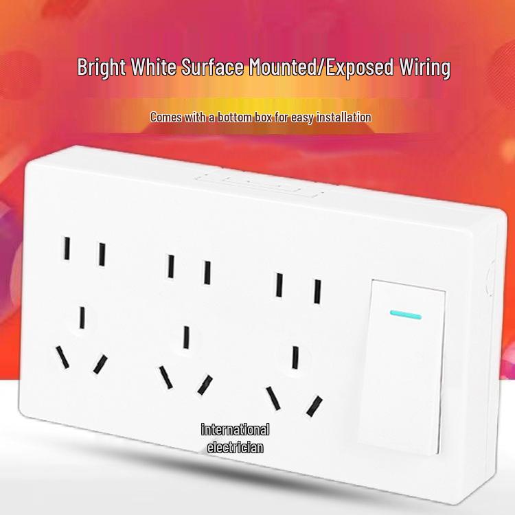 Ultra-Thin Surface-Mounted Single-Pole Switch & Socket Panel for Home Walls