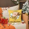 Cartoon Cute Pink L-Lulu Pig Pillow Case Printing Pillowcase Living Room Sofa Cushion Cover Bedroom Room Decor