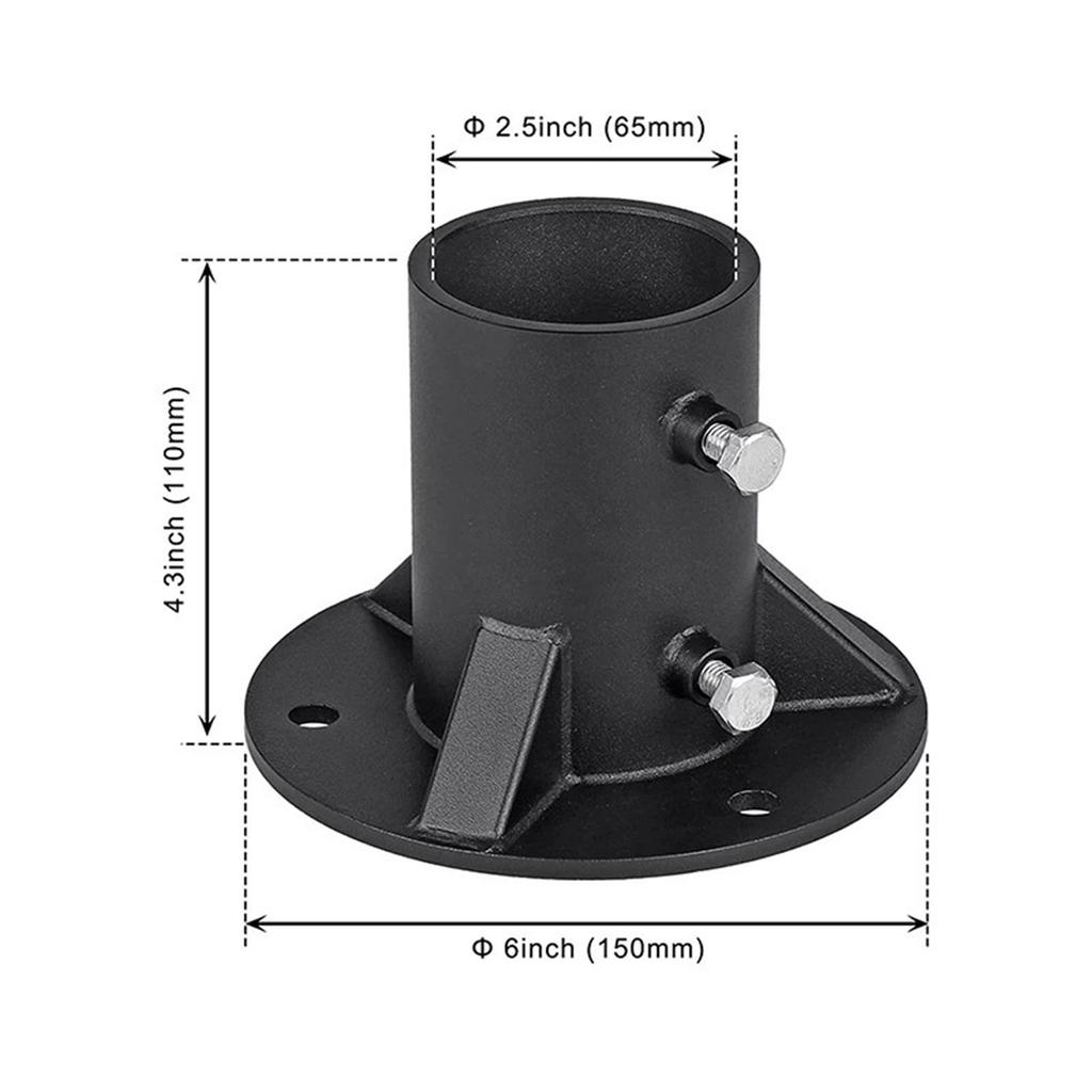 Metal Balustrade Floor Flanges for Fence/Flagpole Mounting Base Heavy Duty Street Light Mounting Adapter