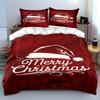 Merry Christmas Red Bedding Set Bedding Set (1 Duvet Cover, 2 Pillowcases, Duvet Not Included)