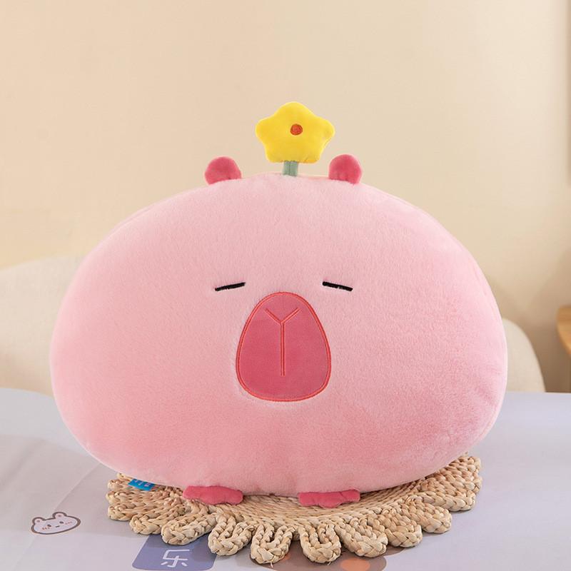Adorable Plush Capybara Pillow Soft Water Pig Sofa Bed Headrest Perfect Gift For Girls