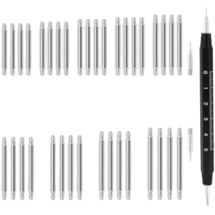 Spring Bar Tool for Watch Lug Removal and Adjustment with Scale & Dual-Ended Screwdriver.
