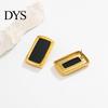 Lightweight Acrylic Earrings 1 Pair Black Big Stud for Women, Stainless Steel Jewelry Chunky Square Earrings, Statement Geometric Matte Studs