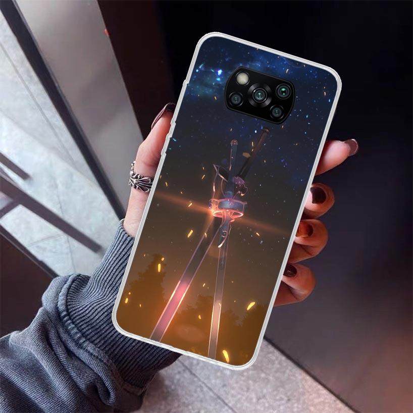 Anime Sword Art Online SAO Phone Case For Xiaomi Poco X5 X6 X7 Pro F7 Ultra M7 Redmi 15C 15 13C 13 12C 12 10 10C 10A 9 9C 9T 9A
