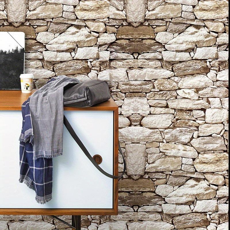 5m Nostalgic Retro Brick Wallpaper (1 Roll) – Self-Adhesive, Removable for Entrance Bar, Live Background Wall, Cabinets & Decor