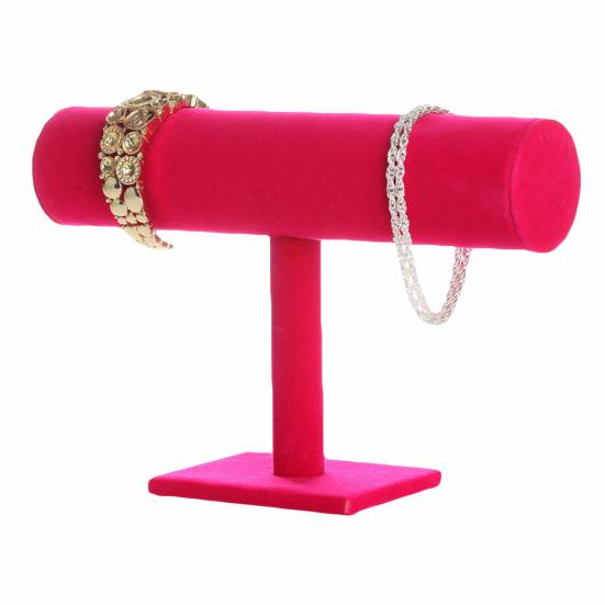 

Fashion Velvet Bracelet Bangle Necklace Jewelry Display Stand Holder Organizer рожевий червоний колір