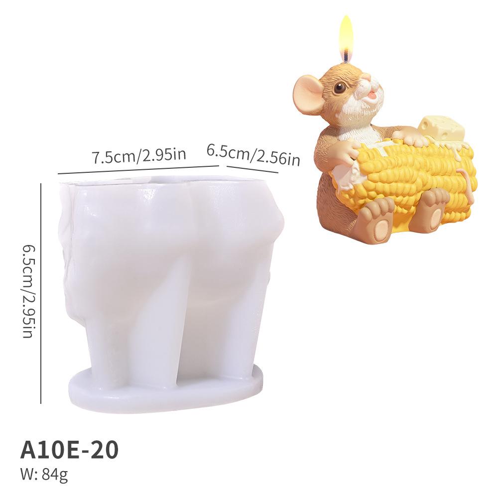 3D Mouse Cheese Aromatherapy Candle Silicone Mold DIY Handmade Romantic Scented Valentine's Day Party Home Decor Birthday Gift