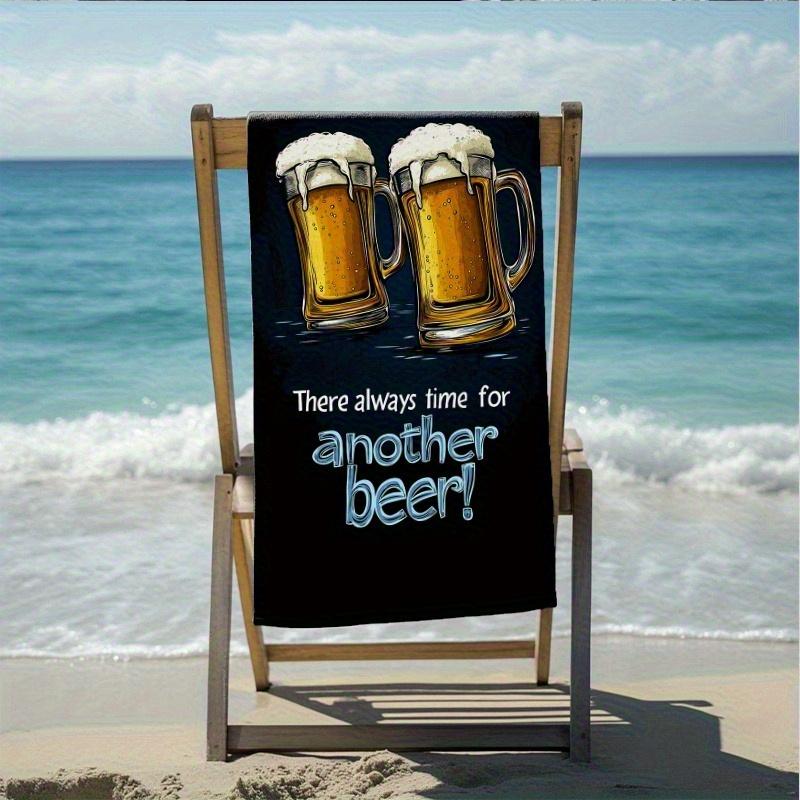 Funny Beer Lover's Beach Towel, Quick Dry Soft Sandproof for Pool Travel Beach Parties Gift