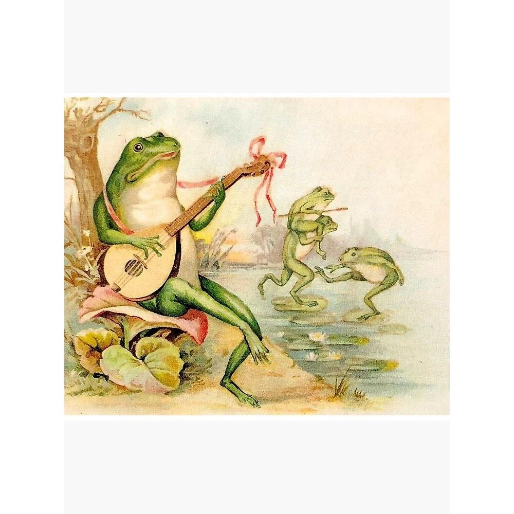 Tapestry frog strumming vintage abstract entertainment 75x100 чёрный
