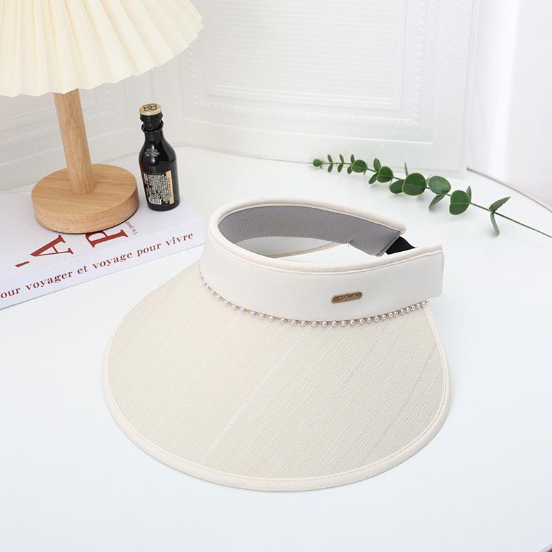 Summer sunscreen visor, new hat with enlarged brim, adult empty top hat, face covering and face showing, small summer cool hat for women