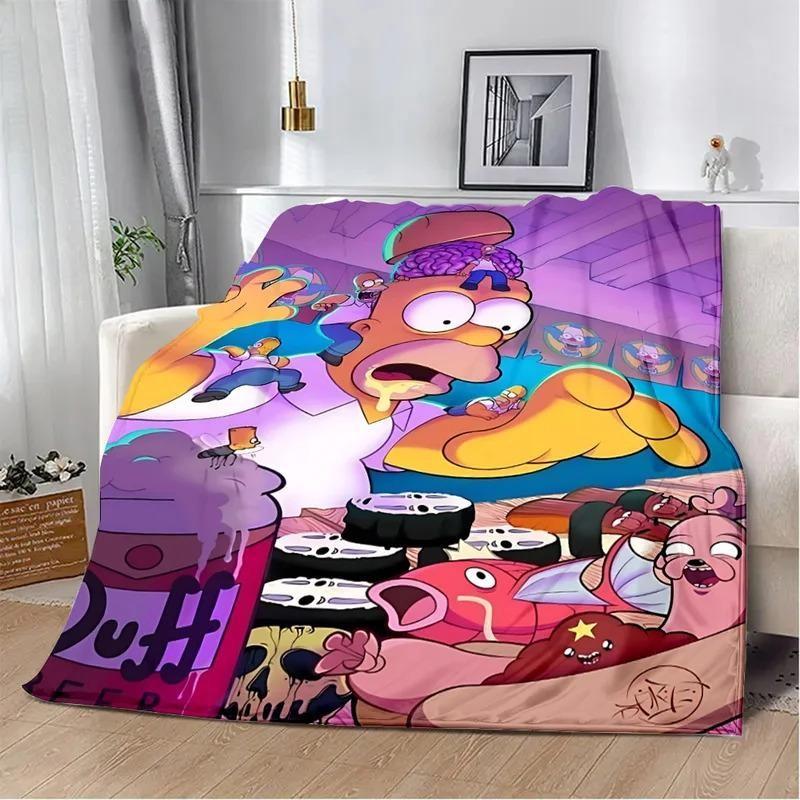 

Funny Simpsons Cartoon Print Blanket for Picnics Soft Warm Blanket for Home Travel Perfect Birthday Gift 100cmx150cm