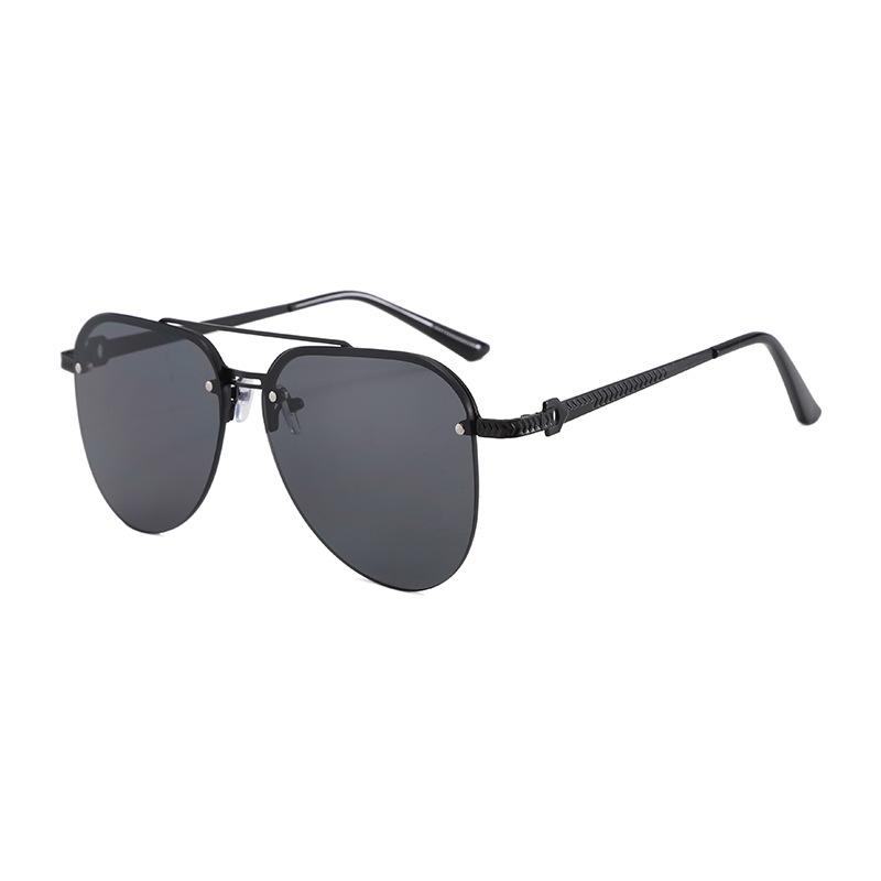 

JYL TS Semi-rimless Sunglasses Pilot Style UV Protection Driving Unisex 9258 A-2813 іспанська помаранчевий колір
