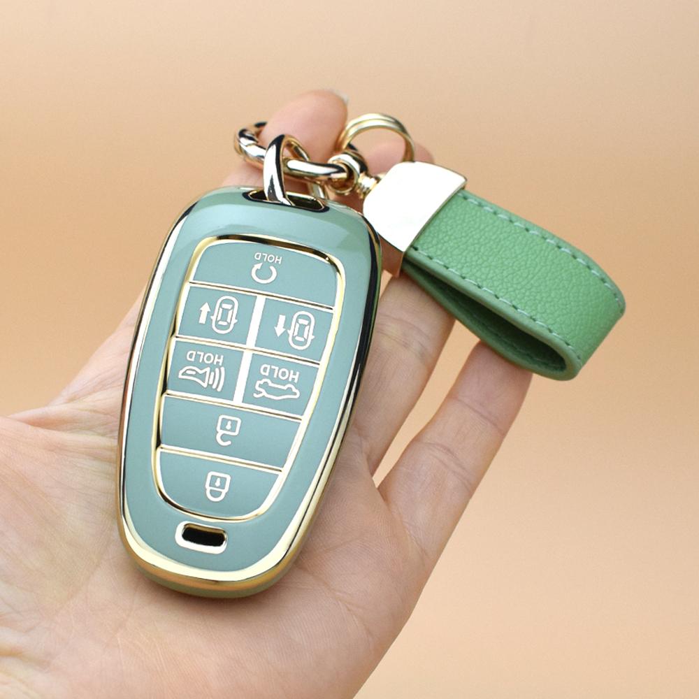 7 Buttons Tpu Car Key Case Cover For Hyundai Tucson Sonata Grandeur Santa Fe Solaris Sonata Sel Ioniq 5 Nexo Nx4