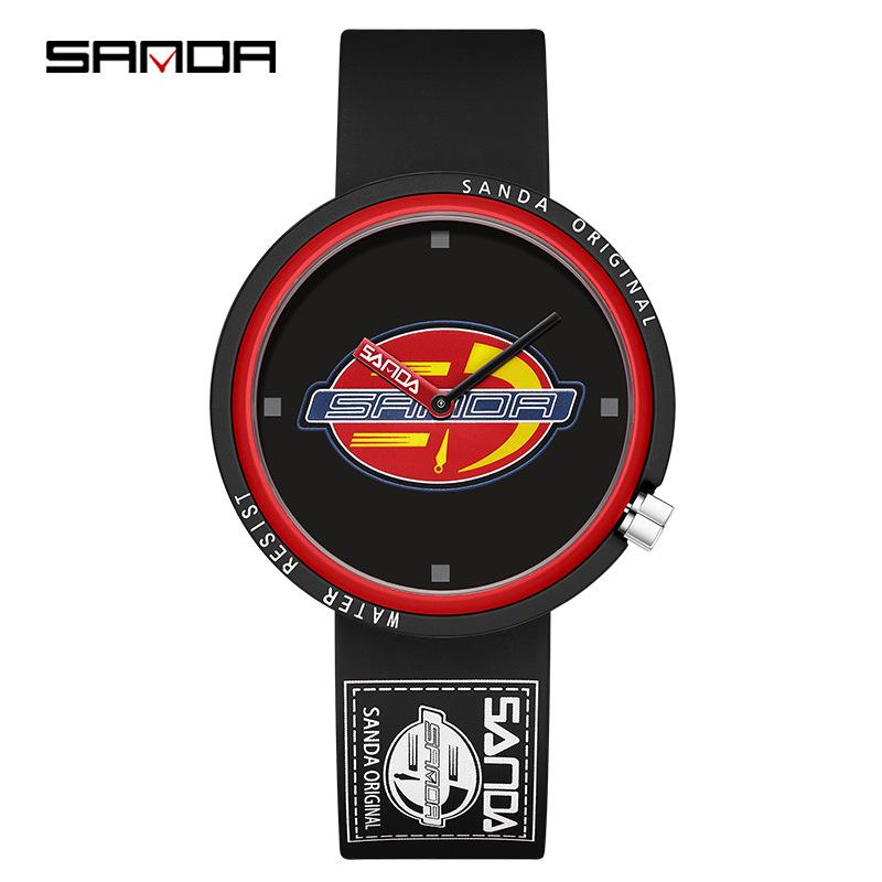 Sanda Creative Quartz Cosplay Watch - Unisex Silicone Fashion for Youth & Students