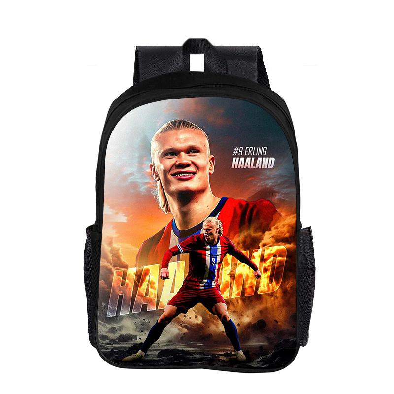 Haaland Schulrucksack Fußballstar Rucksack Kinder Buchertasche Rucksack Mode Schultasche Fußball Sportrucksack Kindergeschenk