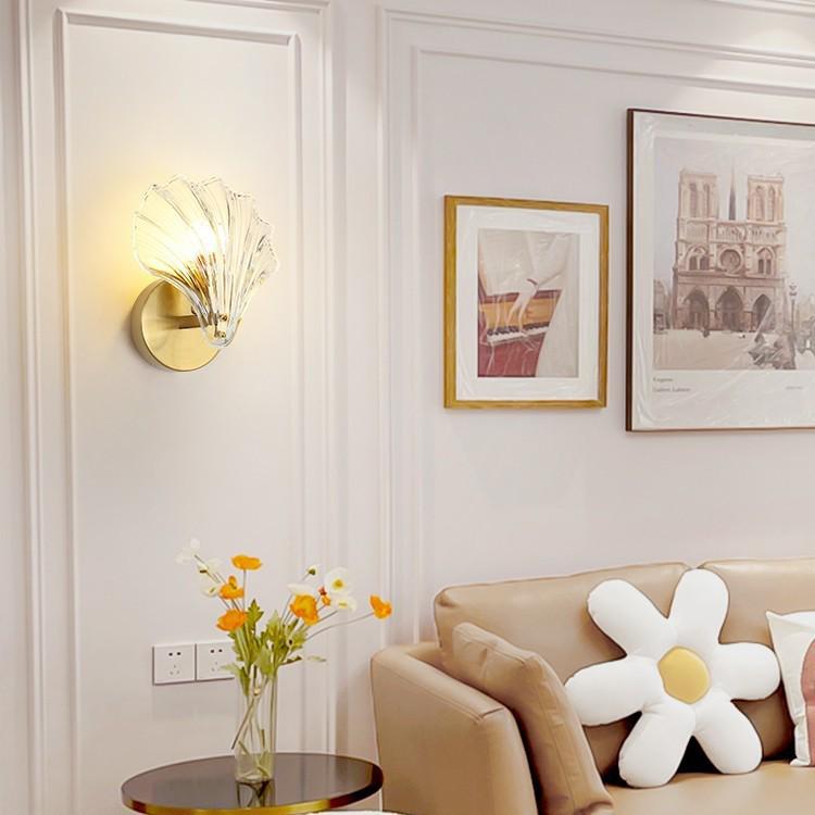 Lampada da Parete Post-Moderna di Lusso Leggero: Guscio in Vetro per Caffè Latte per Camera da Letto, Sfondo TV, Corridoio e Passaggio.